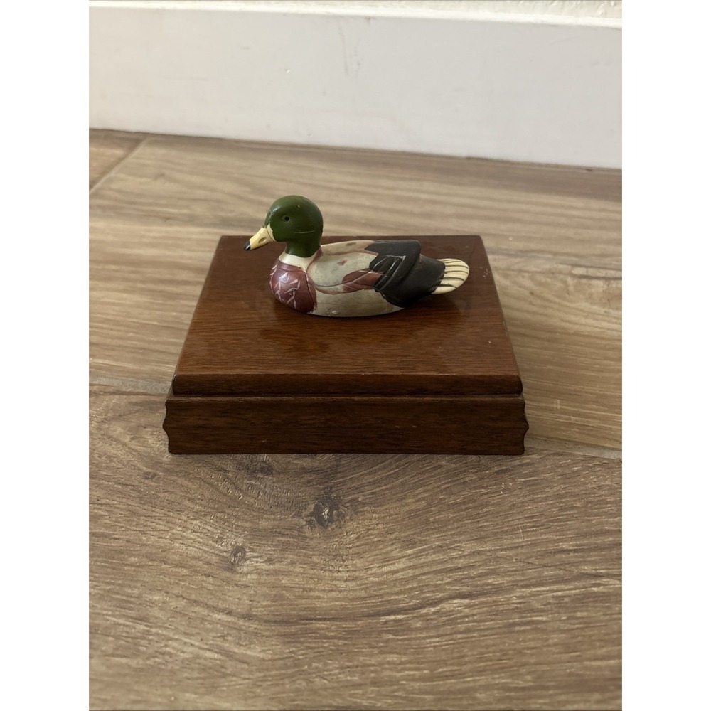 Wooden Duck Case with Playing‎ Cards Price Products Vintage 1981 6" X 4"